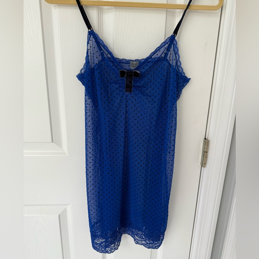 Aerie medium royal blue dot night gown